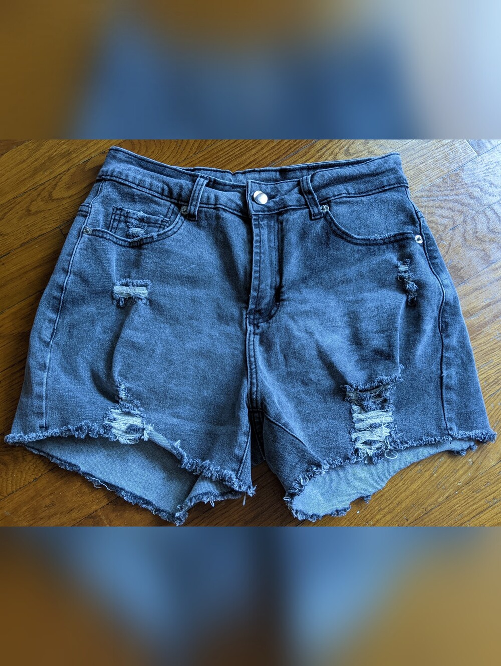 Jean shorts.